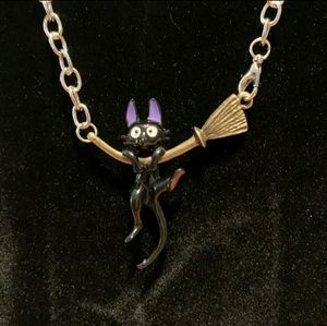Kiki's Delivery Service Cat and broom necklace